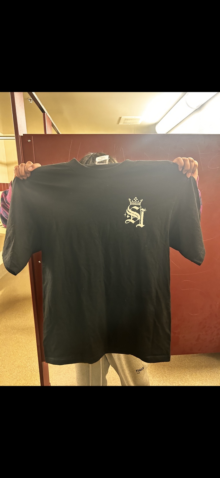 Actual Sharp Hitta tee front with crowned SH chest print